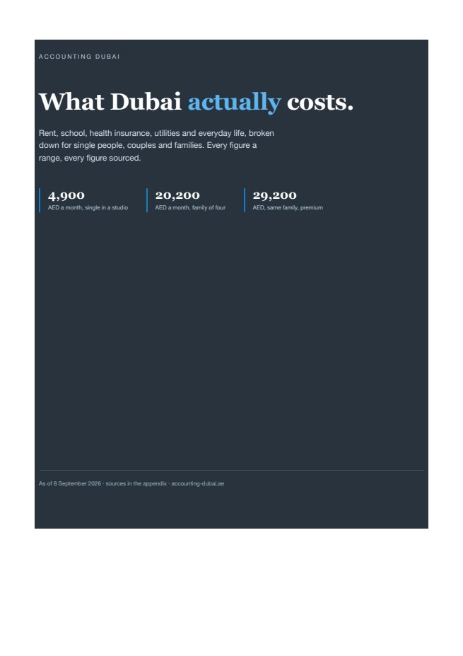 Cover of the PDF What Dubai Actually Costs